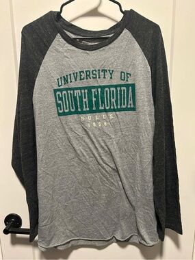 University of South Florida Bulls Raglan Long Sleeve Shirt - Gray/Black